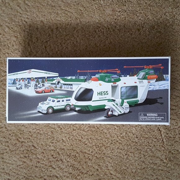 2001 Hess Helicopter with Motorcycle and Cruiser NWT - Picture 2 of 10